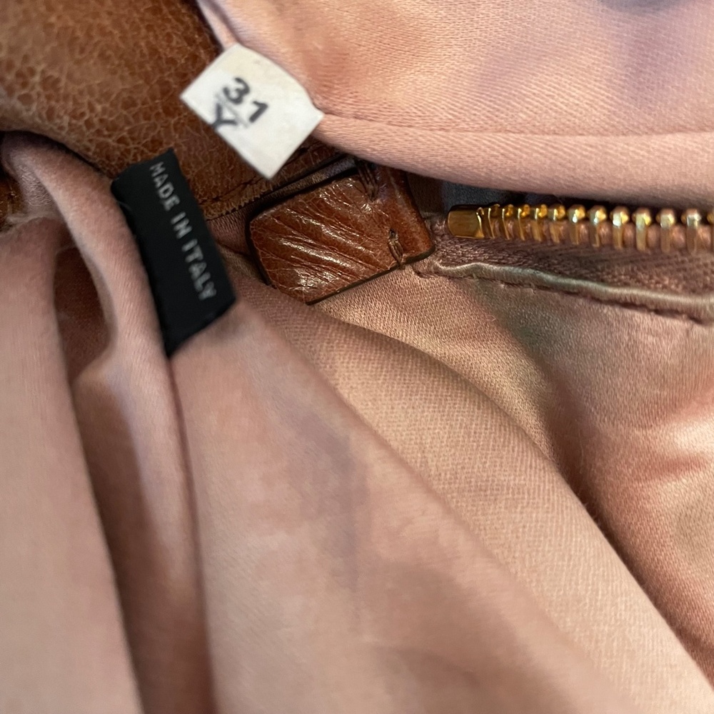 Miu Miu Cognac Brown Leather Duffel Shoulder Bag with Gold Hardware - Picture 11 of 16